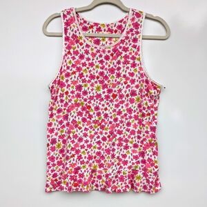 Kate Spade Pink Floral Tank Top Modal Blend Sleeveless Shirt Women’s M